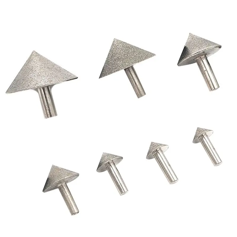 367D Vacuum Brazed Diamond Bits 20-50mm Cone Chamfer Grinding Head Beveling Chamfer Bits for Holes Trimming Finishing Ceramic