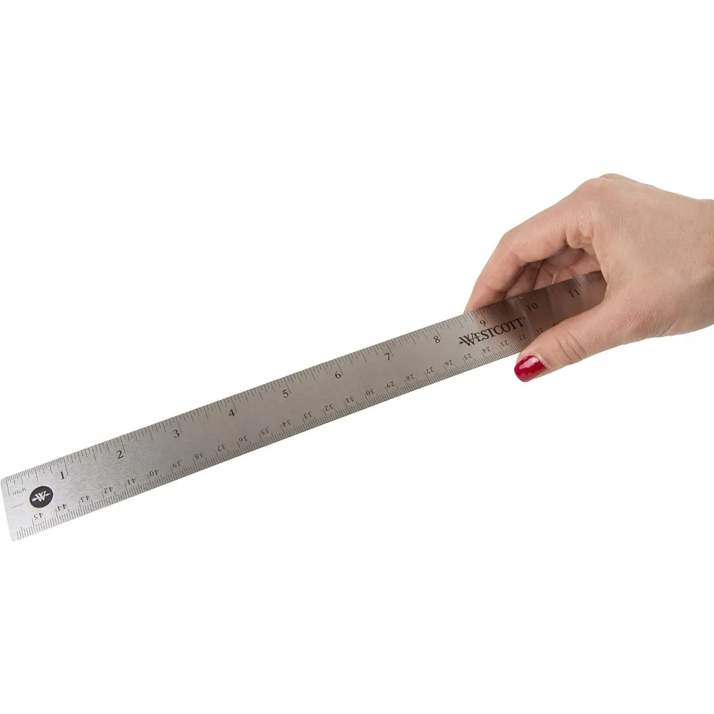18-Inch Stainless Steel Ruler 3-Pack with Non-Slip Cork Backing, Flexible, Precision Measuring Tool for School, Office, and Home