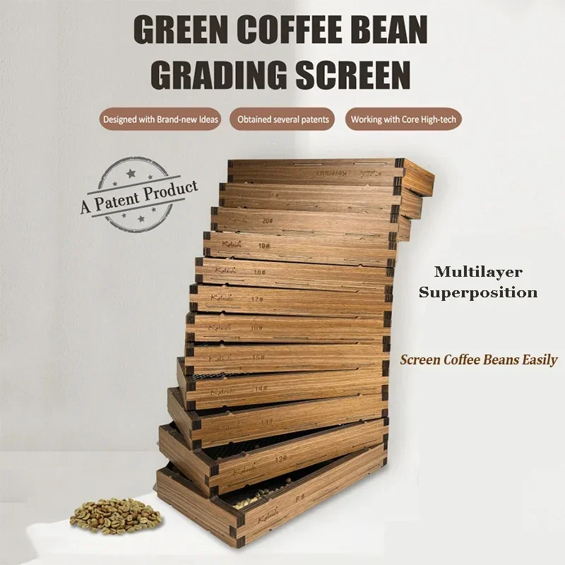 Kaleido Green Coffee Bean Grading Screen Stainless Steel Mesh Screen 304  Round Hole Coffee Beans Grading Sieve with Suitcase