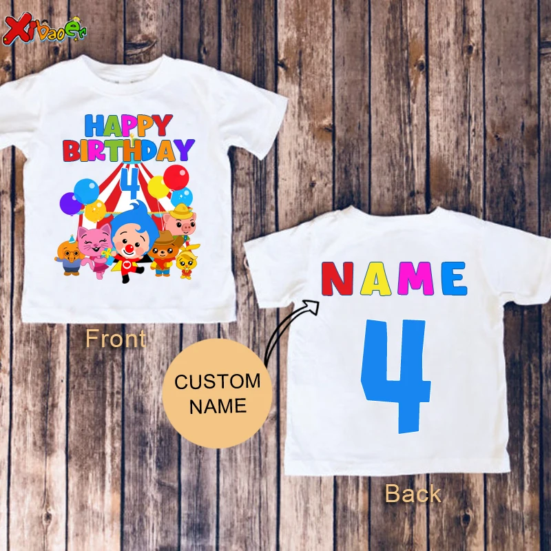 Plim Birthday Shirt Girl Shirts Party Shirt for Kids Personalized Name Shirt Toddler Baby Gift 3 1st Clothes Boy Tee Girl Shirt