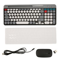 【New】Wireless Keyboard Mouse Set Rechargeable Retro 2.4G Wireless Bluetooth Keyboard Mouse Set Wireless PC Keyboard Mouse Set
