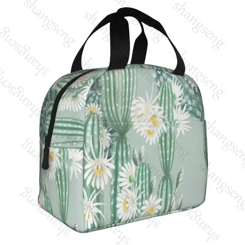Cartoon cactus  Lunch Bag Insulation Bento Pack Aluminum Foil Rice Bag Meal Pack Ice Pack Student Bento Lunch Handbag