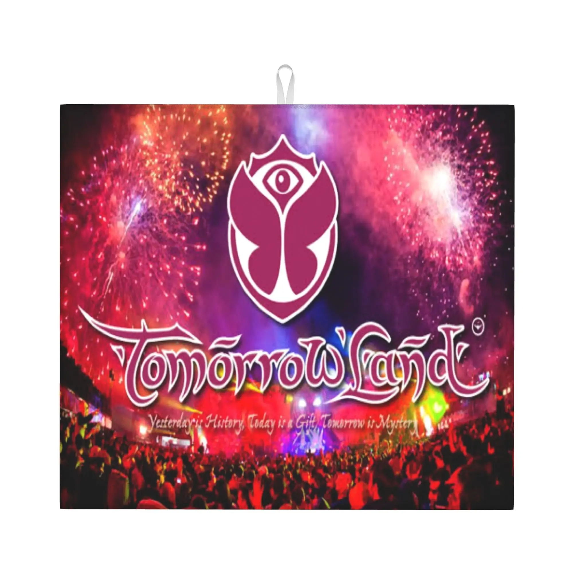 Tomorrowland Electronic Dance Festival Non Slip Kitchen Counter Protector Mat Barware Tableware Reusable Drying Mat For Kitchen