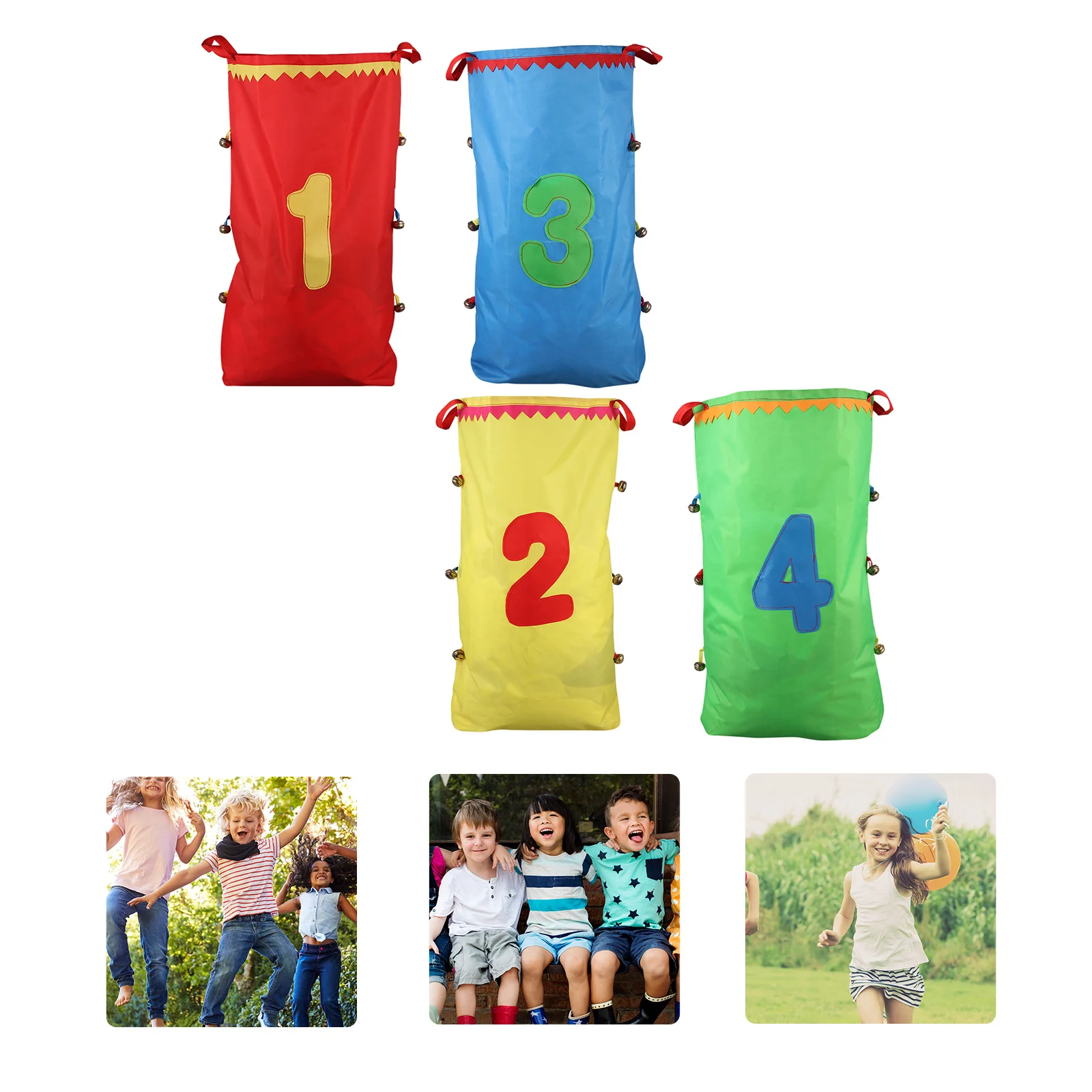 

4pcs Digital Jumping For Kids Colorful Durable Sack Game Outdoor Activity Team Building Bean Bags Hop Race Playground Sack Race