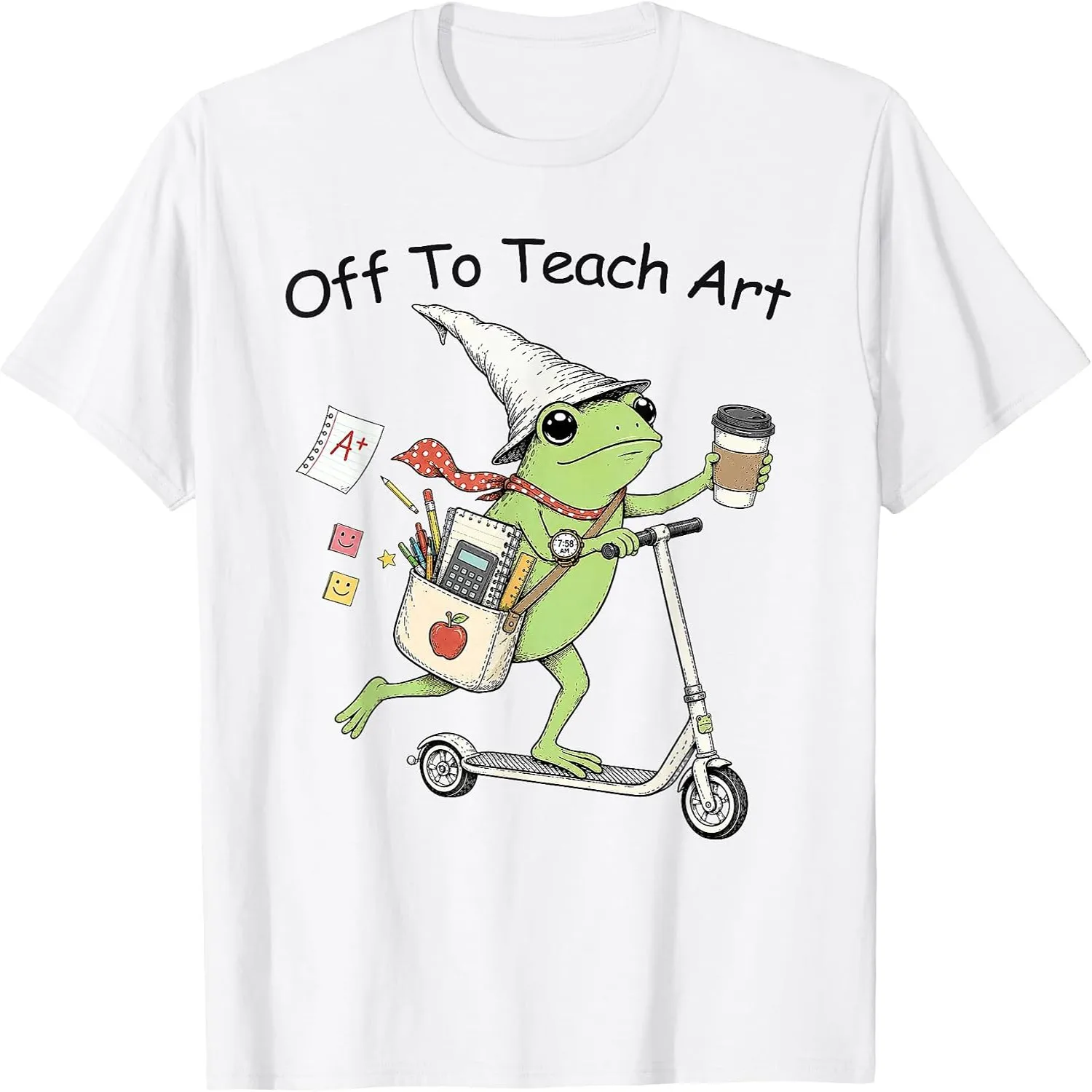 Off to Teach Art Teacher Frog Funny Back to School T-Shirt