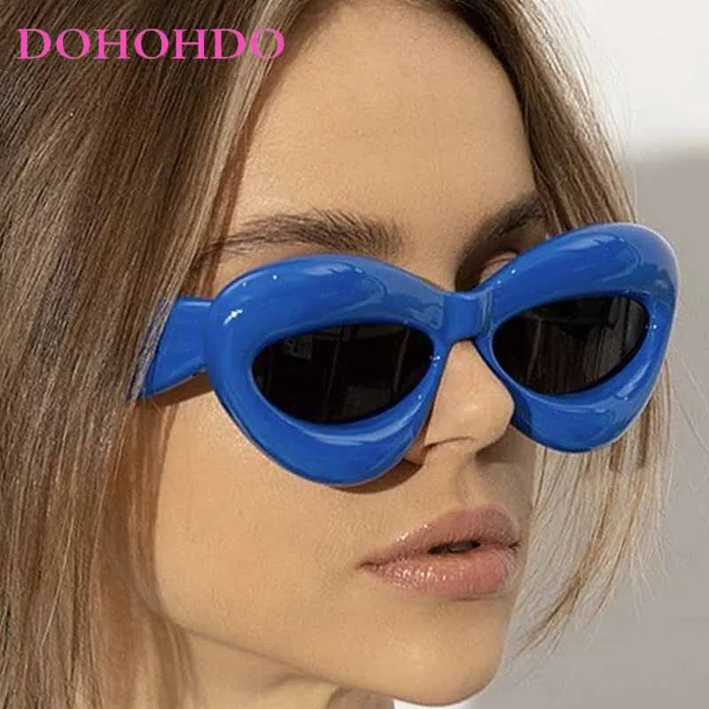 

DOHOHDO 2025 персонализированные солнцезащитные очки «кошачий глаз» для женщин и мужчин, модные ретро брендовые очки, женские солнцезащитные очки ярких цветов