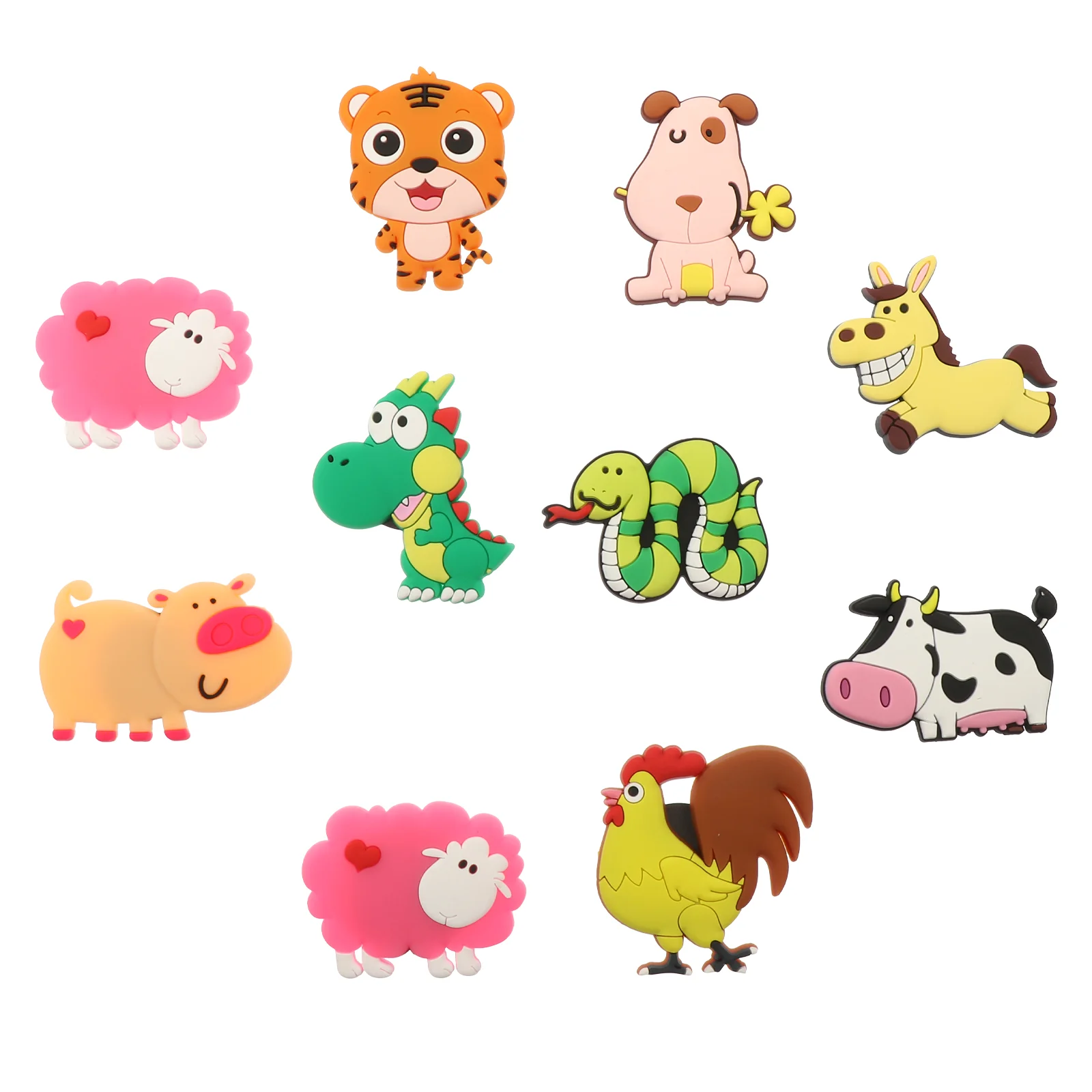 

10 Pcs Fridge Magnet Toddler Animal Appliques Embellishments Silica Gel Office Refrigerator Whiteboard Sticker