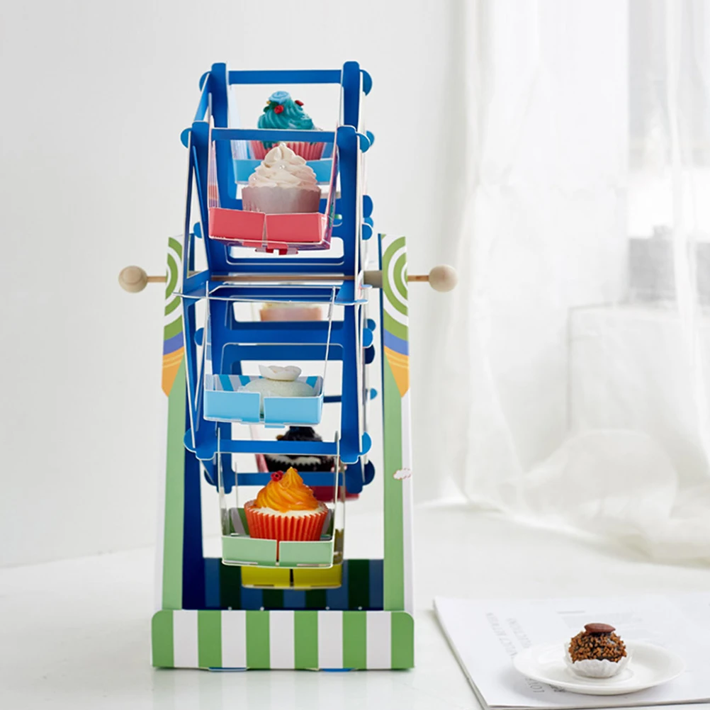

Cake Display Stand Paper Dessert Rack Creative Sky Wheel Design Stable Support for Birthday Wedding Party Family Gathering