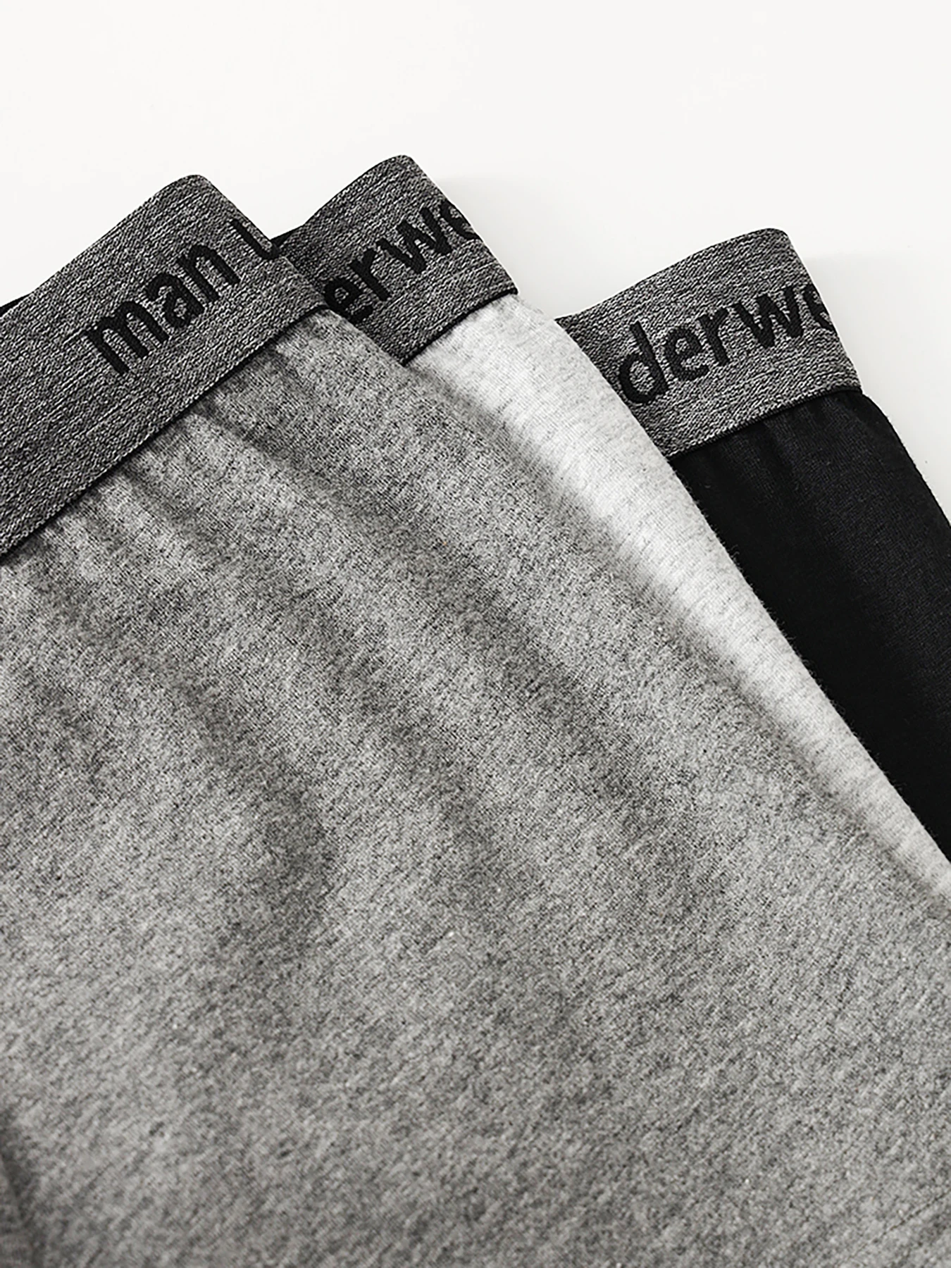 سراويل داخلية بوكسر قطنية مكونة من 4 قطع للرجال - حزام خصر بشعار "ملابس داخلية للرجال"، مجموعة ملابس داخلية باللون الأبيض والأخضر المريمية والأزرق والأسود #3