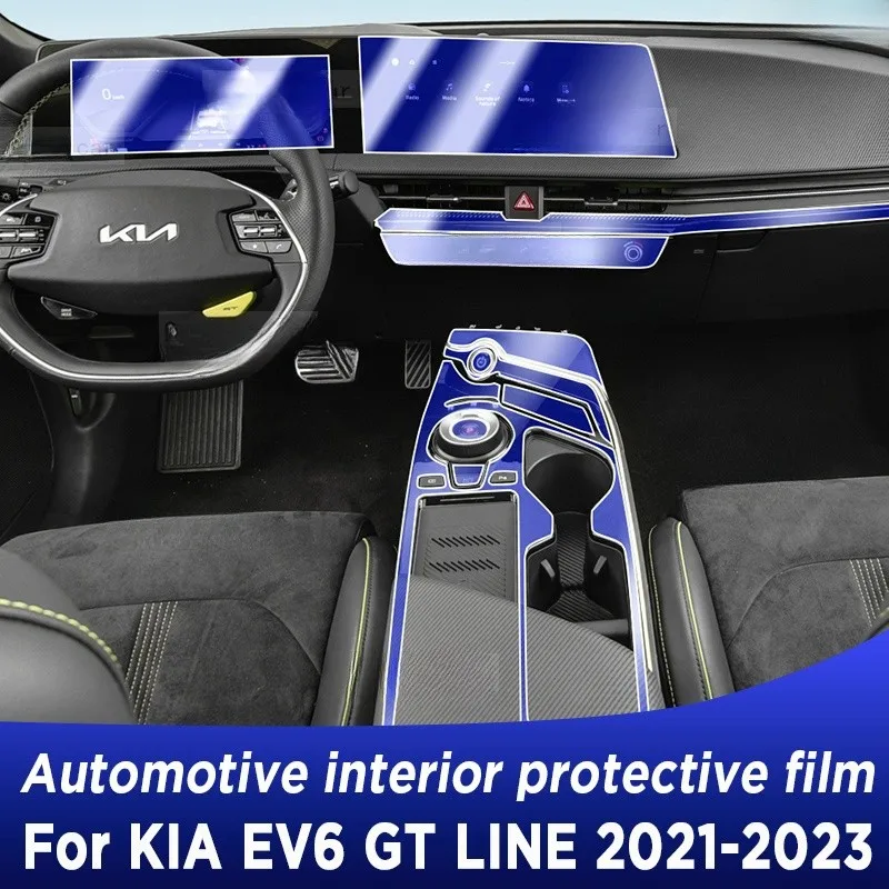 

For Kia EV6 ev GT 2021-2023 Car Interior Film Dashboard piano board Shift center console Anti-scratch transparent TPU PPF Film