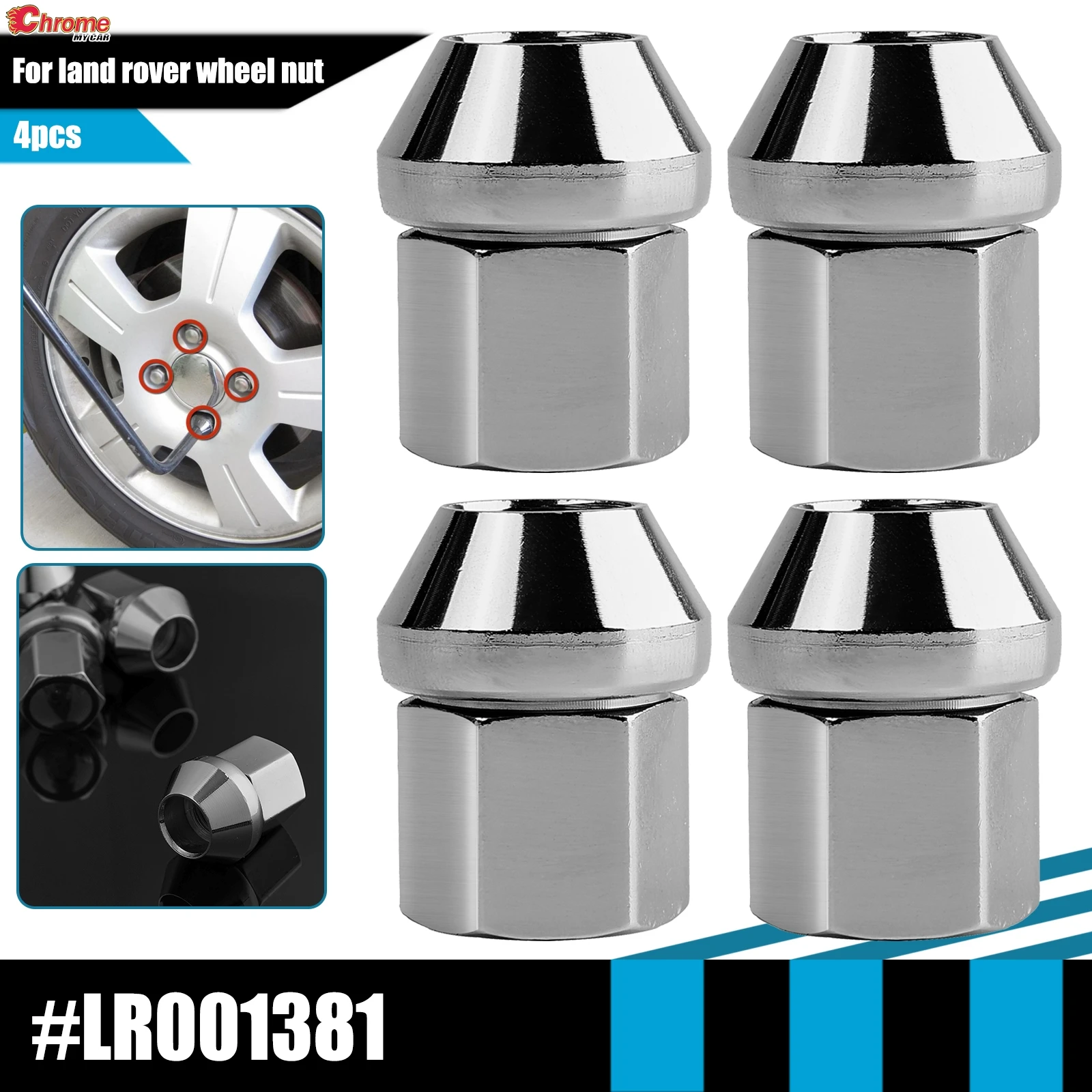 4X For Land Rover Discovery Sport Freelander Range Rover Evoque Velar Car Wheel Lug Nuts Alloy OE# LR001381 Auto Replacement