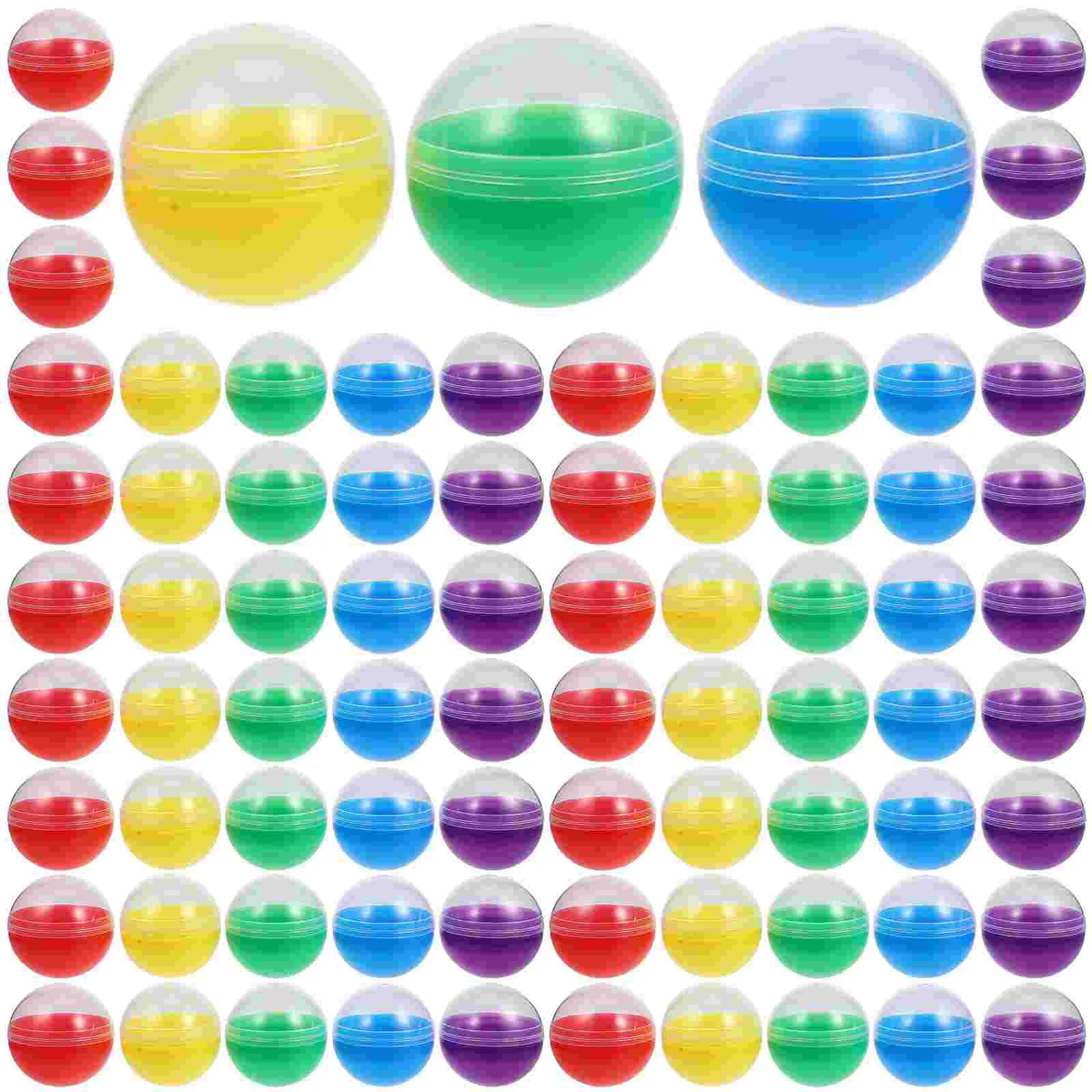 120 Pcs Shell Toy Gum Fillable Capsules Balls Storage Machine Easter Basket Gift Stuffers Empty Plastic Twisted