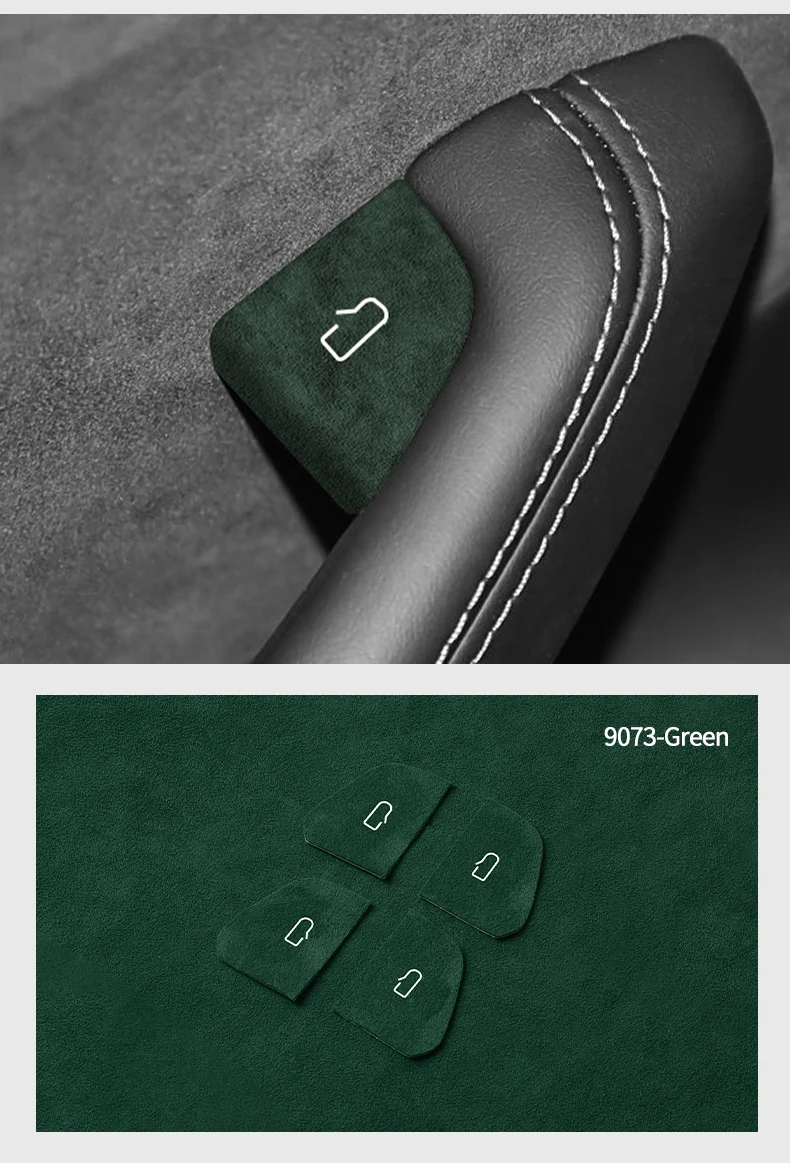 Für Tesla Model Y Juniper Model 3 Highland aus Alcantara Gefertigte Autotür-Innengriff-Knopfverkleidung Aufkleber Innenausstattung Tuning-Zubehör – Detail 10