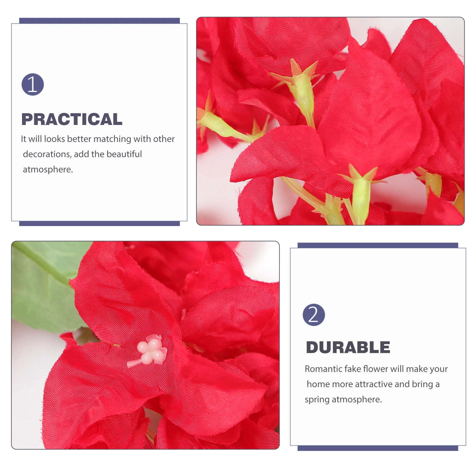 

Greenery Simulation Bougainvillea Faux Flowers Artificial White Silk Wedding Decoration