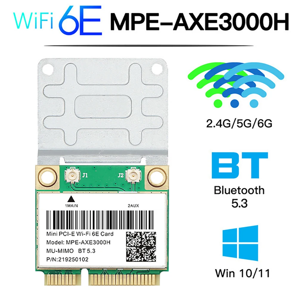 Tarjeta WiFi 6E AX210HMW Mini PCI-E, adaptador inalámbrico Bluetooth 5,3 para tarjeta de red AX210, AX200, 802.11AX