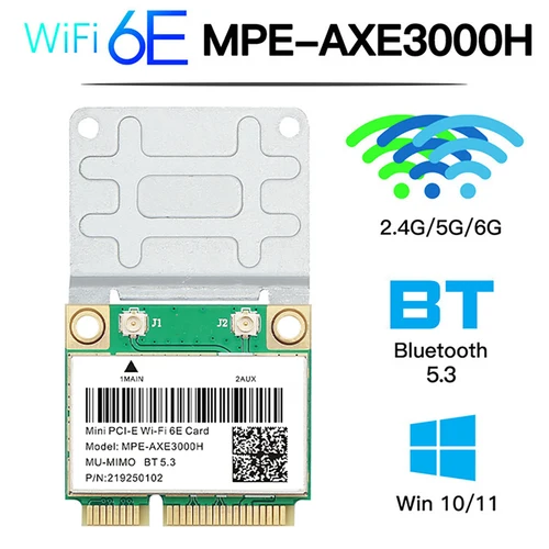 Imagen 2 del producto WiFi 6E AX210HMW Mini PCI-E tarjeta de red Wifi Bluetooth 5,3 para tarjeta AX210 802.11AX adaptador inalámbrico Wi-Fi para ordenador portátil de escritorio