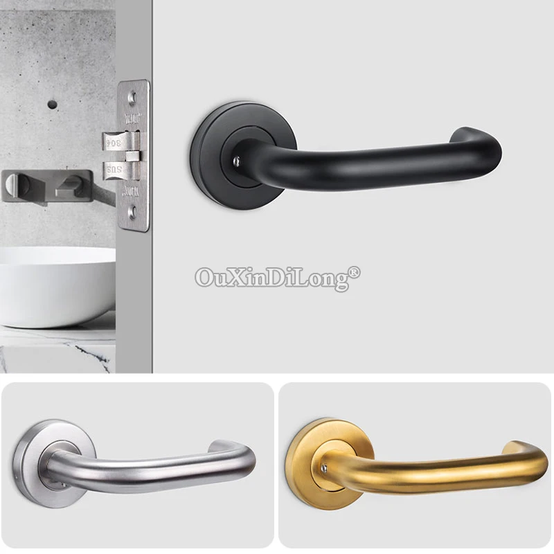 HOT 304 Stainless Steel Door Handles Passage Lock Entrance Escape Door Handle Lock Fireproof Door Locks Door Lever Lock