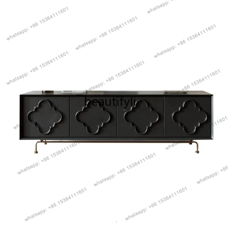 

Modern simple solid wood TV cabinet against the wall, living room, rural entrance cabinet, locker multi-function