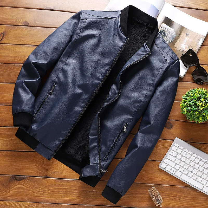 Plus Size 8XL 7XL Coat Spring Autumn Short Cool Black Leather