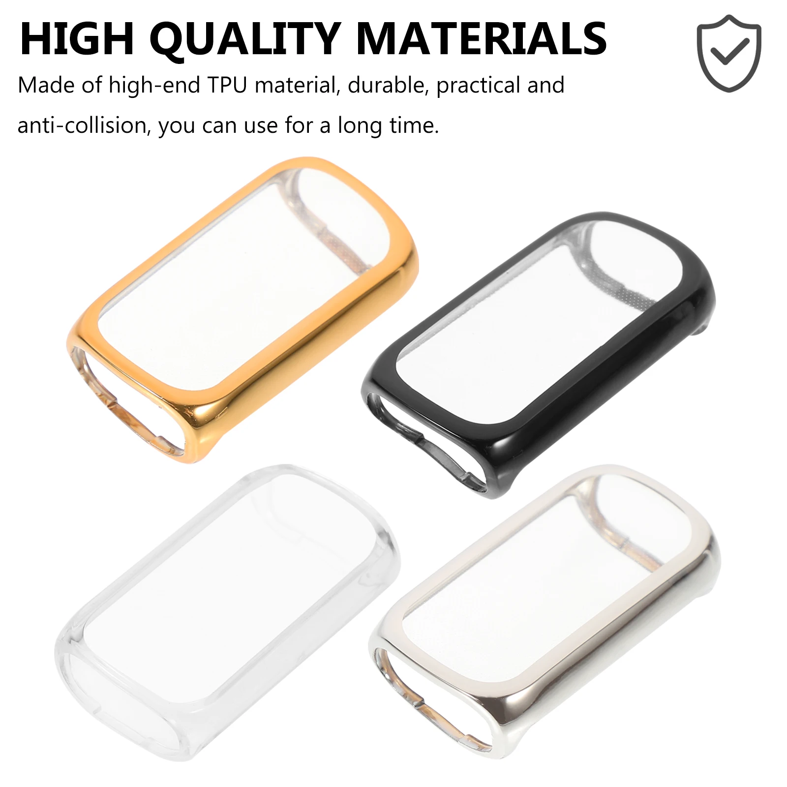 

4 Pcs TPU Protective Case Watch Edged Covers Frame All Inclusive Shell Watch Protector Electroplating Dust Plug Practical