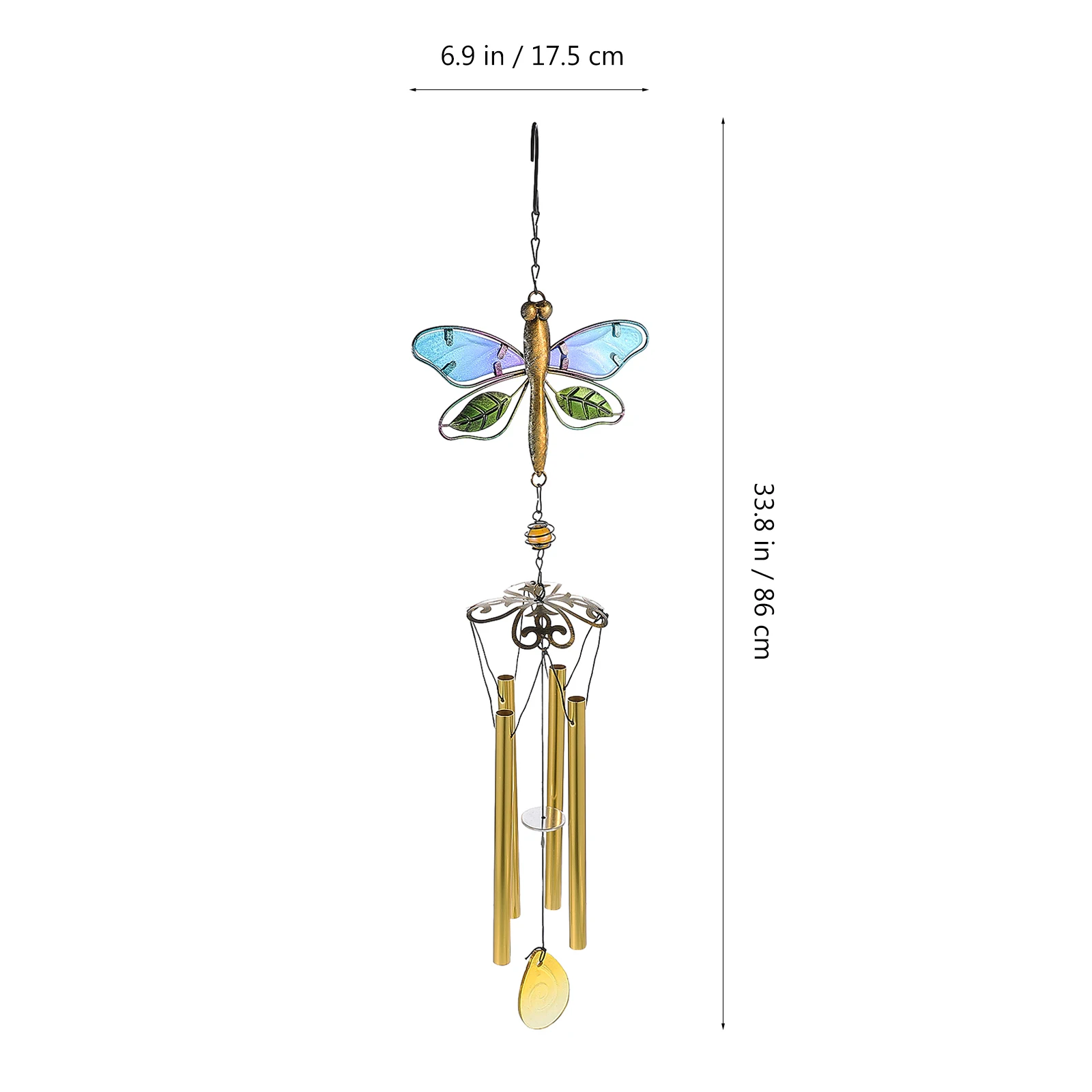 

2 Pcs Excellent Workmanship Wind Chimes Dragonfly Modeling Pendant Decorative Bird Bell Delicate
