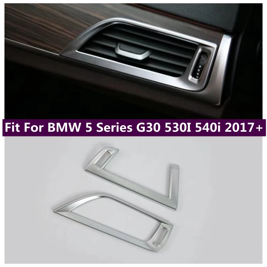 

ABS Pearl Chrome Dashboard Side AC Air Vent Frame Cover Trim Fit For BMW 5 Series G30 530i 540i 2017 - 2023 Interior Accessories