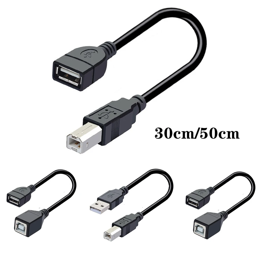 USB 2.0 Type A Female To USB B Male Scanner Printer Cable USB Printer Extension Cable Adapter for Scanner Hard Drive Printer