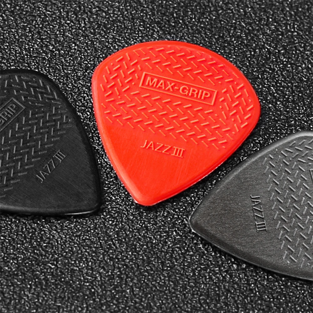Dunlop Púas de Guitarra Nylon Max Grip Jazz III Plectro Mediator 471 1.38mm para Bajo Acústico Guitarra Eléctrica Accesorios