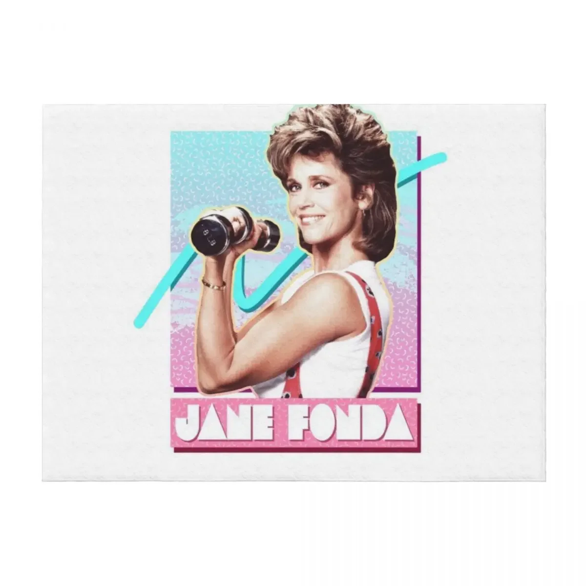 

Jane Fonda // Fitness 80s Throw Blanket christmas gifts Cute Plaid Flannel Bed linens Blankets
