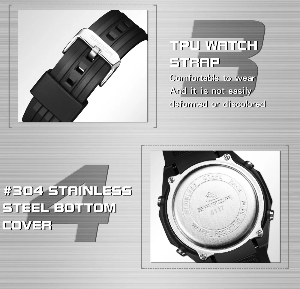 Top  SAMDA New 2023 Step Calorimeter Single Display Electronic Watch Simple Nightlight 50M Waterproof Sports Digital Watches 611