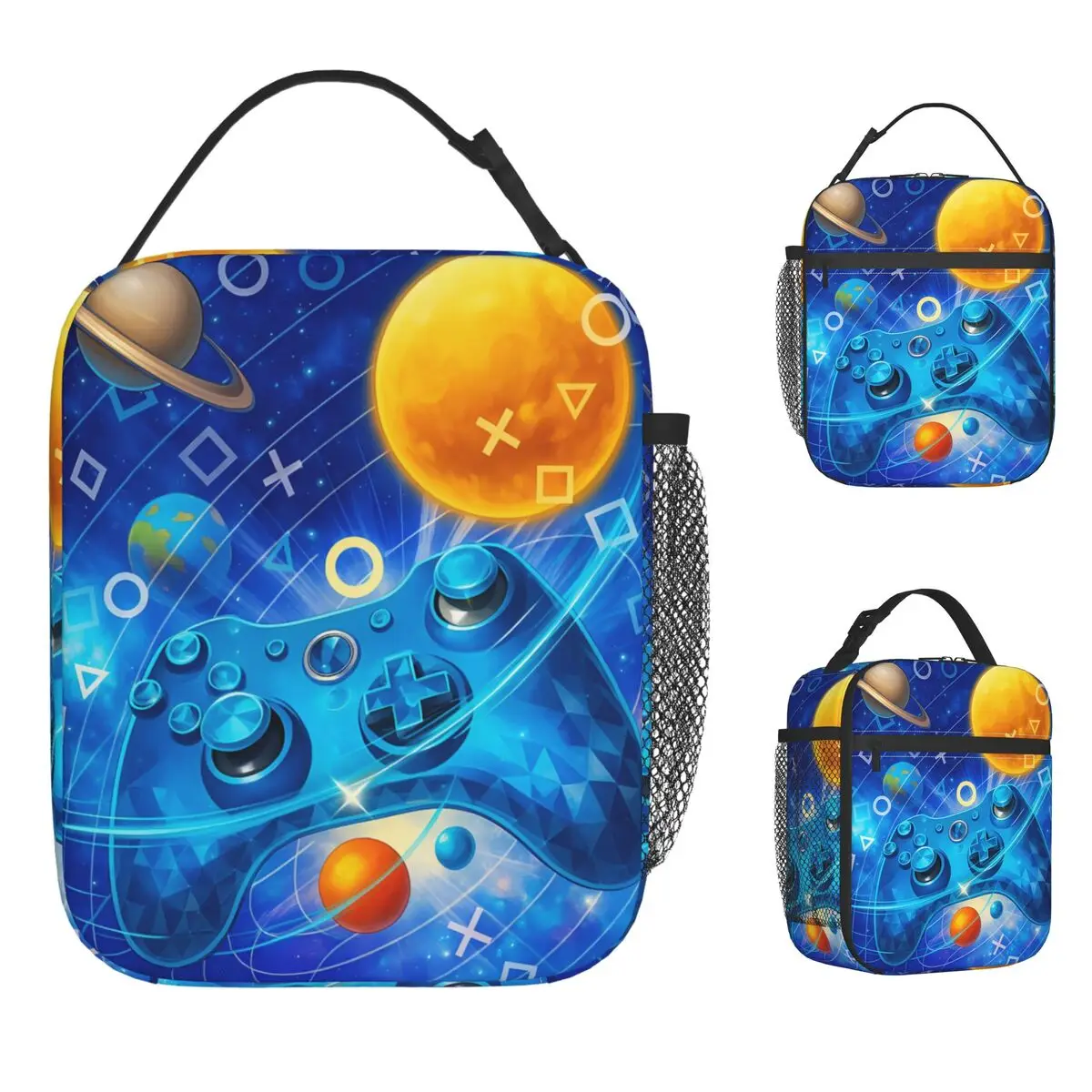 Game Controller Funny Lunch Bag Picnic Lunch Box For Men Funny Graphic Thermal Tote Handbags Waterproof Portable Insulated