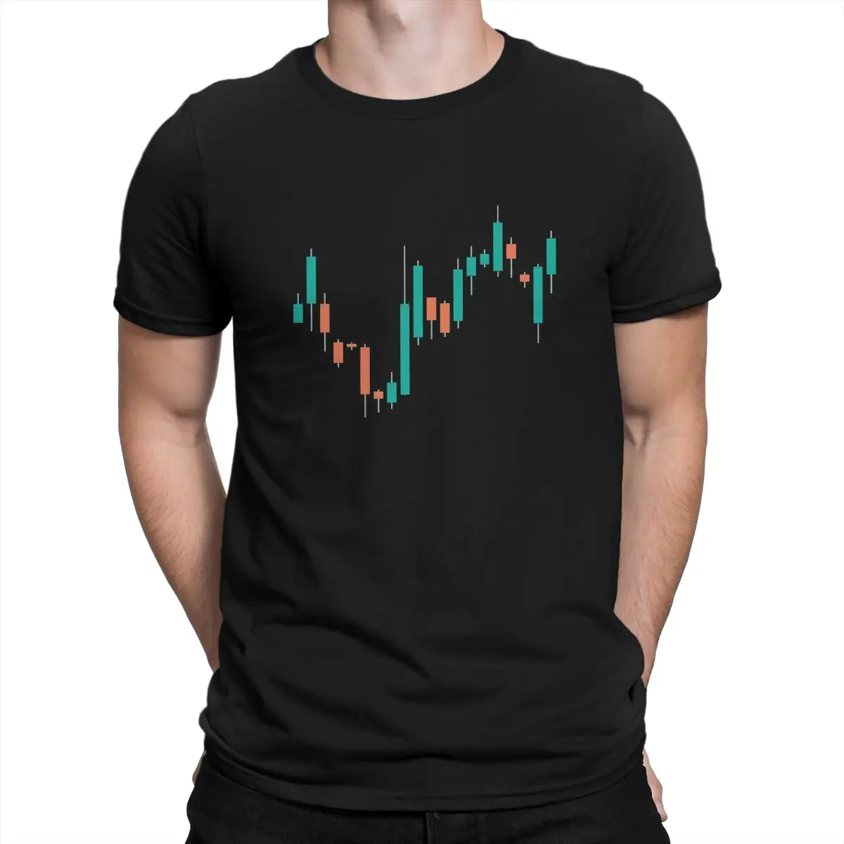 Stock Market Candlesticks Classic Bitcoin Cryptocurrency Meme T Shirt Gothic Crewneck TShirt Polyester Tops