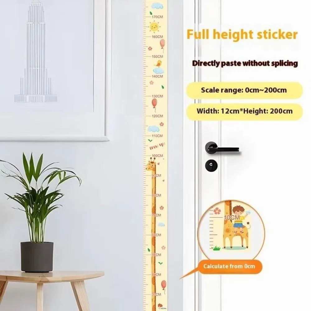 2M Height Height Measurement Sticker Self-adhesive Removable Unisex Growth Chart Catoon Pattern Waterproof Height Measuring Tape