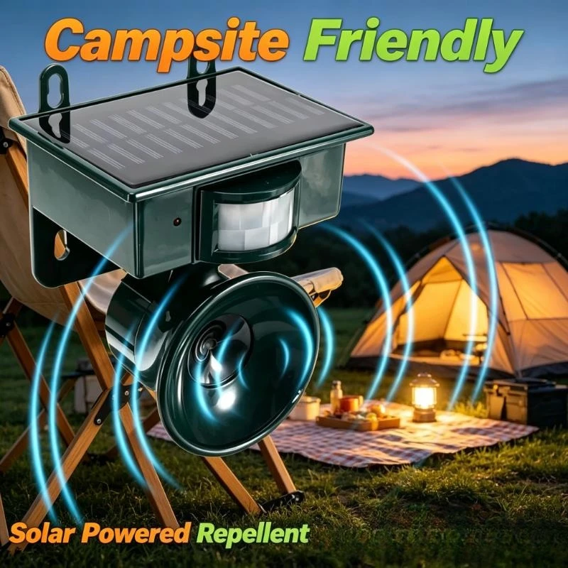2026 NEW Outdoor Solar Ultrasonic Repellent for Bird Deer Cat Dog Mouse Animal Deterrent Pest Control Device
