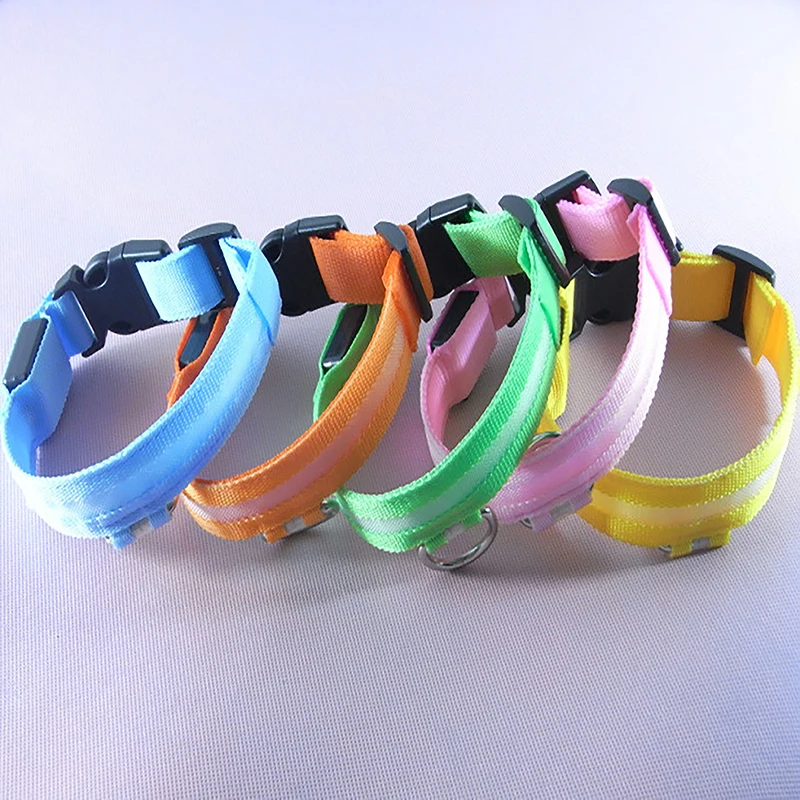 2024 Led Dog Luminous Collar Luminous Pet Durable Tensile Adjustable Collar With Insulated Sheet Dog Skin Dog Ring