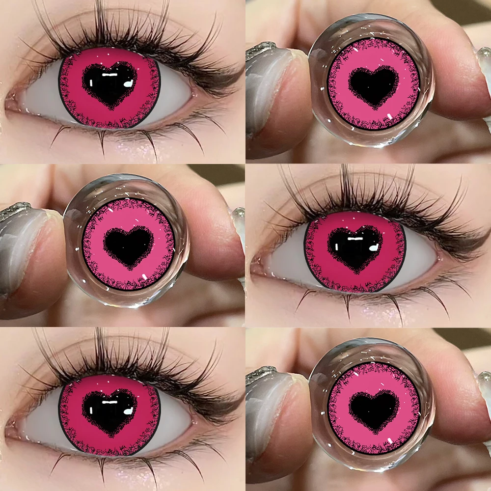 UYAAI Cosplay Kontaktlinsen Make-up Farbige Schüler Kosmetik Schönheit Rote Linsen Frau Cosplay Rosa Schüler Halloween Farbkontakte – Detail 17