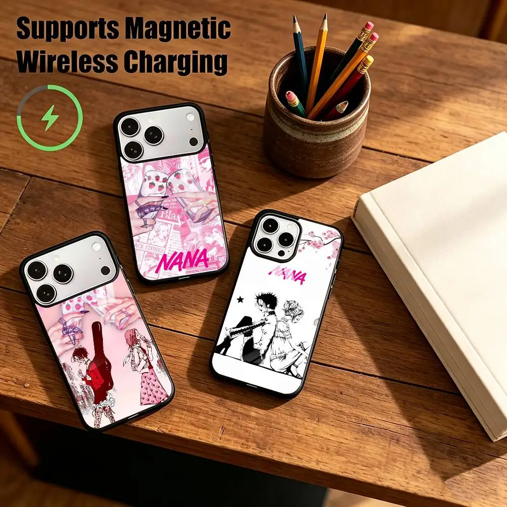 Funda para iPhone 18, 12, 13, 14, 15, 16, 17, 11 Plus, Pro, Max con diseño de Nana Osaki y la historia de Komatsu, compatible con carga inalámbrica.