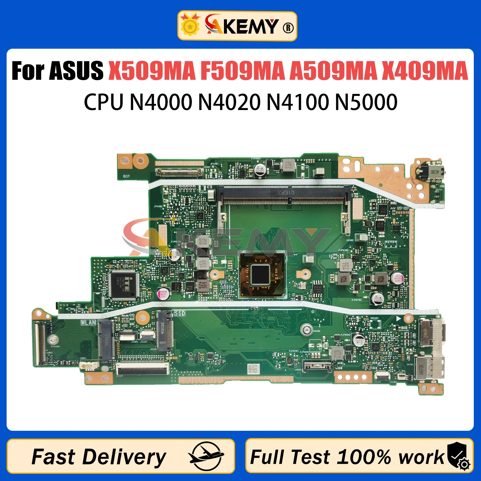 

AKEMY X509MA Mainboard For ASUS VivoBook 14_ASUS X509M F509MA A509MA X409MA Laptop Motherboard N4000 N4020 N4100 N5000 CPU DDR4