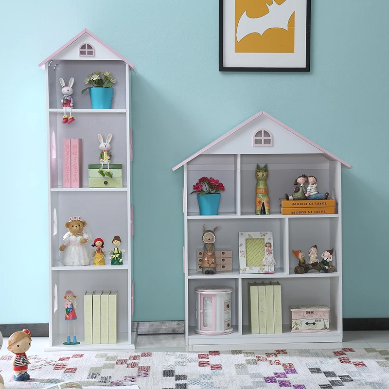 Wooden Lovely children Girls Set Toys Storage Shelf Drawers Bedroom Kids Bookshelf Children Kids Cabinets