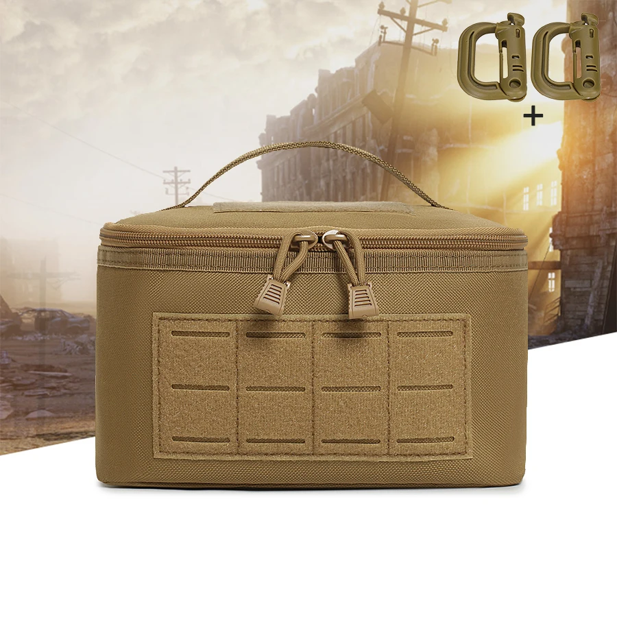 Wear resistant nylon hand-held small square bag camping storage bag MOLLE system multifunctional bag