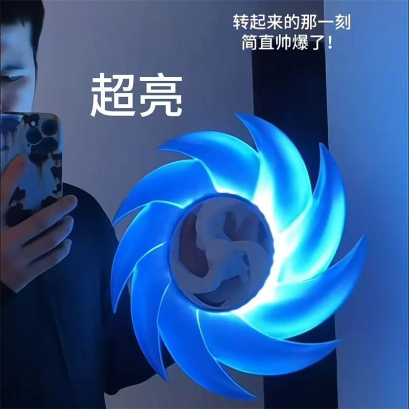 Eight Spoke Rotating Light Wheel Photography Prop LED Light Sword Toy Romantic Ornament Gift For Boyfriend Birthday Anniversary