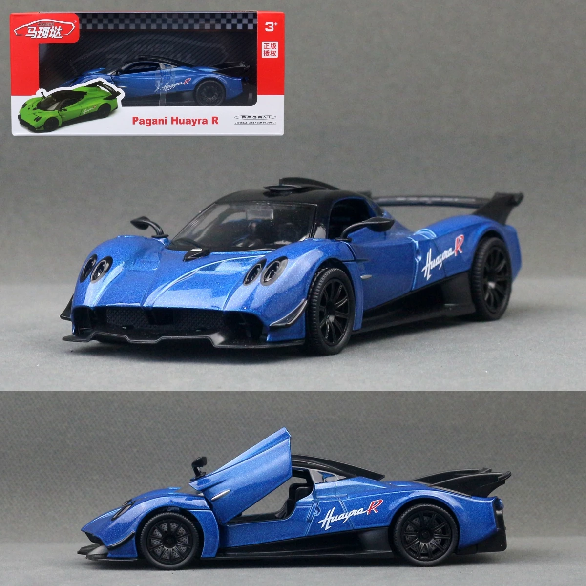 

1:32 Pagani Huayra R, модель гоночного автомобиля из сплава, литье под давлением и игрушечный автомобиль, модель автомобиля с высокой имитацией звука и света, подарки для детей