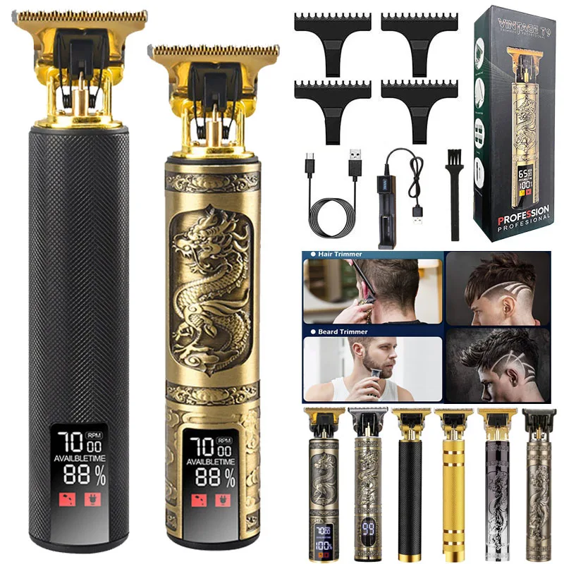 

Hot Sale Digital Display Wireless Metal Women Men Beard Barber Shop Professional Electric Hair Cutting Shaving Finishing Machine