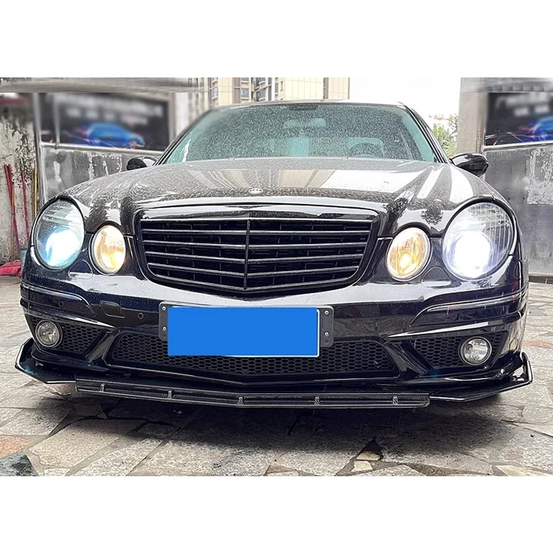 Front Skirt for Benz W211 Splitter Carbon Painting Bumper Spoiler Body Kit Lip