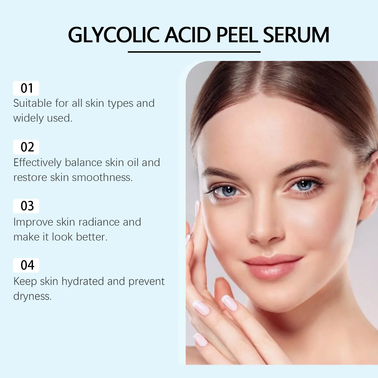 1/2/5pcs Glycolic Peel Serum Facial Care Serum Improve Skin Moderate Ability Light Texture Penetrate Deeply Into The Skin 30ml