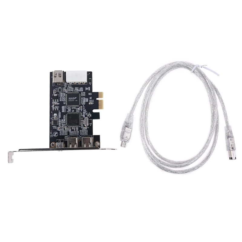 PCIe 3 Ports Firewire Cable Expansion Card PCI for Express 1394B & 1394A TI XIO2