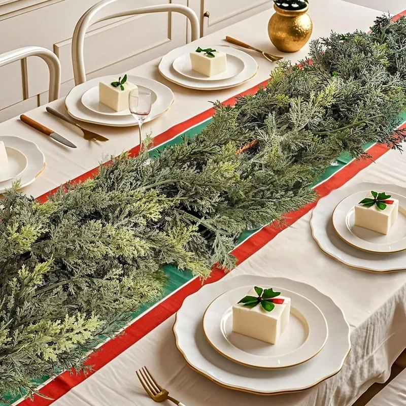 Christmas Cedar Rattan Simulation Wreath Door Hanging Decoration for Table Staircase Holiday Home Decor Hot Selling