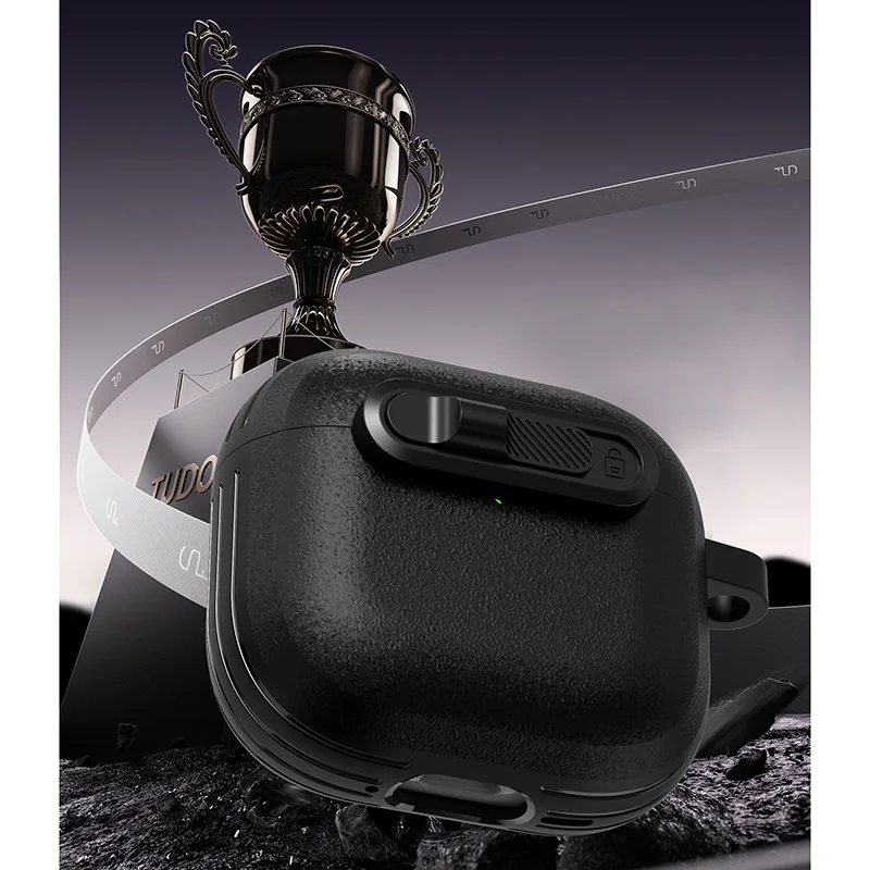 Horizontal Switch Locking Headphone Case For Airpods 4 Pro 2 3 2and1Headphone Tpu+pc Drop-proof headphone case with a hook - view 4