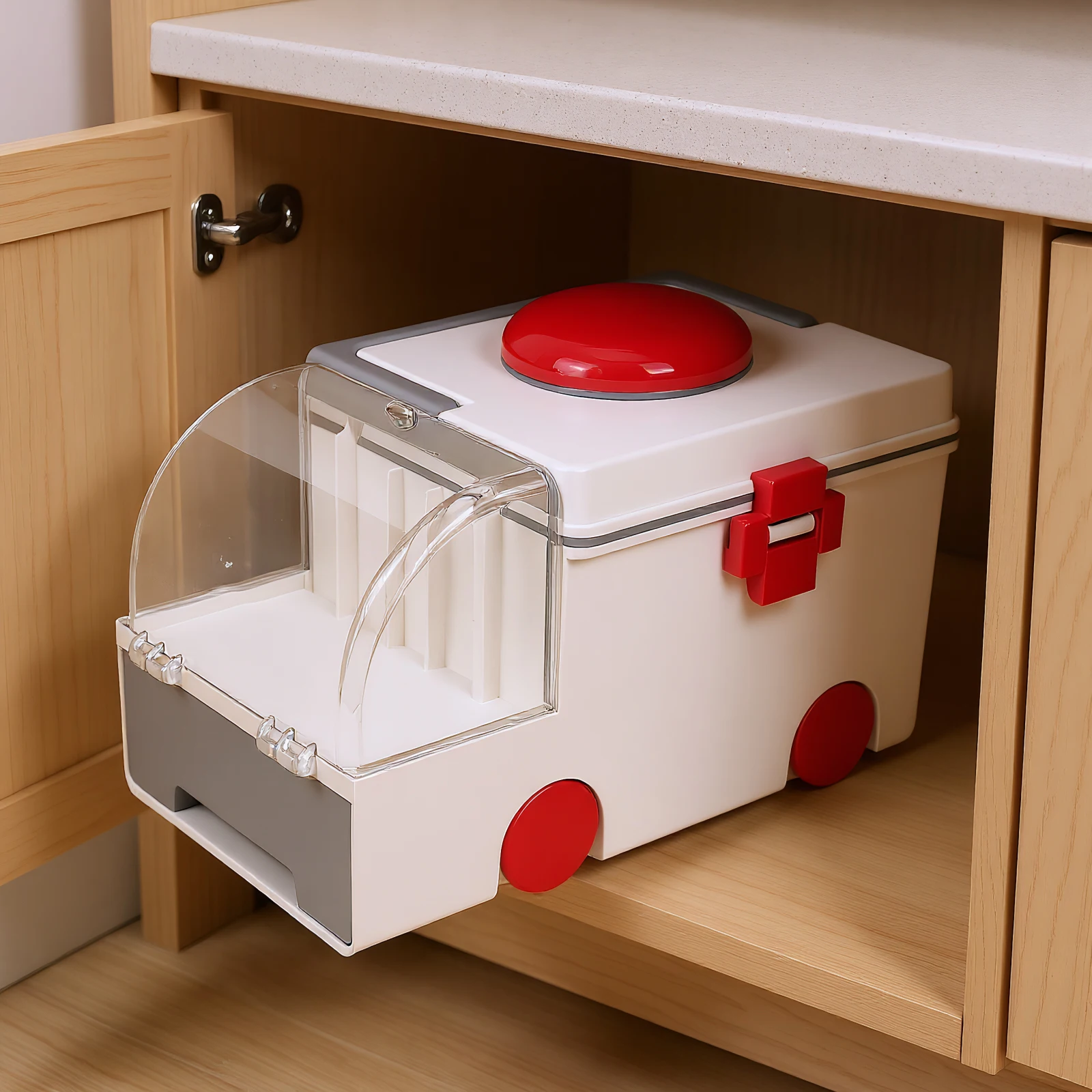 

Car-Shaped Portable Storage Box Large Capacity Home Medicine Organizer Wear Resist Plastic First Aid Kit for Room Decor