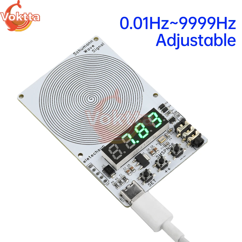 

DC 5V 7.83Hz Schumann Wave Generator 0.01Hz~9999Hz Sine Wave Adjustable Signal Generator 4-Digit Digital Tube Audio Resonator